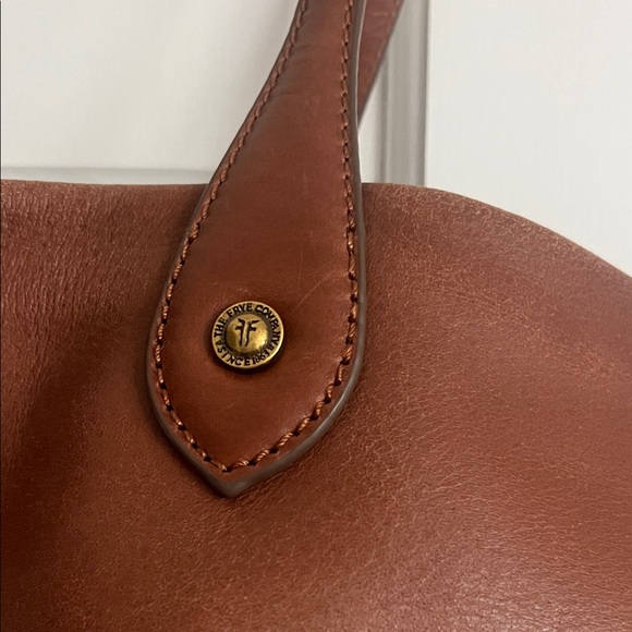 Frye Kenzie Brown Cognac Leather Tote Bag - Picture 3 of 8